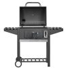 Bormann Elite faszén grill - SMOKER ,  60x45, hőmérővel, 6 pozícióban állítható lappal, 2 db oldalasztal, hamutartó (BBQ1940)