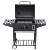 Bormann Elite faszén grill - SMOKER ,  60x45, hőmérővel, 6 pozícióban állítható lappal, 2 db oldalasztal, hamutartó (BBQ1940)