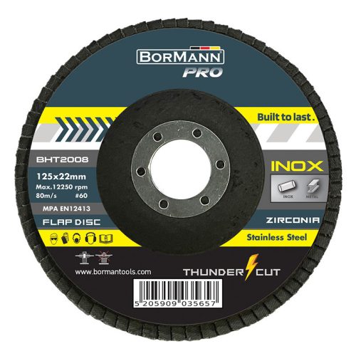 BORMANN Pro Lamellás korong 20db, "THUNDER-CUT", INOX 125x22 #60 (BHT2008-20)