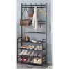 BORMANN ELITE ELŐSZOBA ÁLLVÁNY FOGASSAL ÉS 4 DB CIPŐTARTÓ POLCCAL, 60x26x153cm FÉM KERETTEL (BPC2250)
