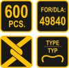 VOREL Drótfűző kapocs E-típusú 600 db (49840 fogóhoz) (49841)