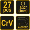 VOREL Csavarhúzó és Bit készlet 27 db (64386)
