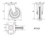 VOREL Ipari kerék forgós 100mm 60kg (87312)