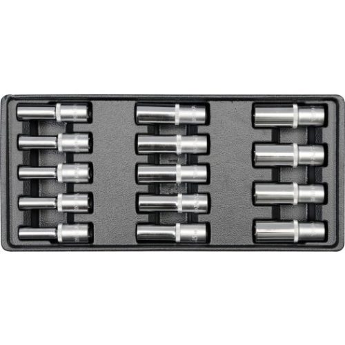 YATO Dugókulcs készlet 14 részes 1/2" 8-21 mm hosszú (fiókbetét) (YT-5539)
