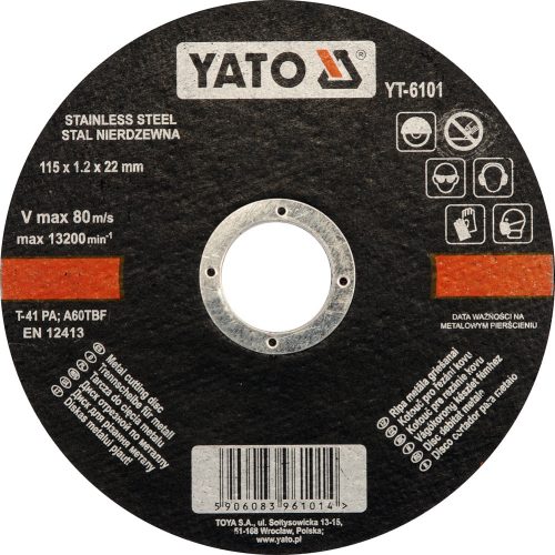 YATO Vágókorong fémre 115x1,2x22 INOX (YT-6101)