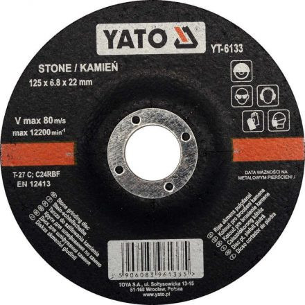 YATO Tisztítókorong kőre 125 x 6,8 x 22,2 mm (YT-6133)