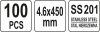YATO Állítható fém bilincsek 4.6X450mm 100 (YT-70566)